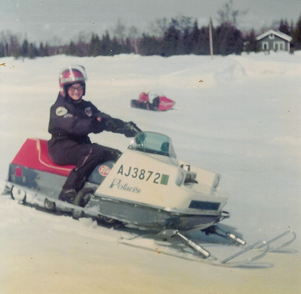 Jeri enjoying a snowmobile ride… circa 1970.